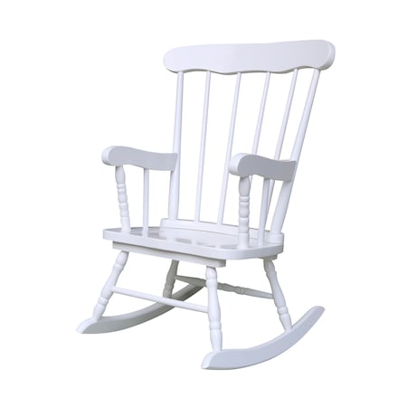 International Concepts Rectangle Juvenile Rocker, 20 W, 22 L, 27.75 H, Wood, White CR08-2465
